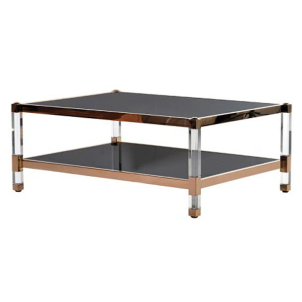 Acrylic Copper Coffee Table With Shelf Den Living