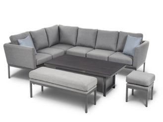 The Pulse Corner Dining carries all the traits of the more compact Pulse Sofa Set, with sumptuous back and base cushions.